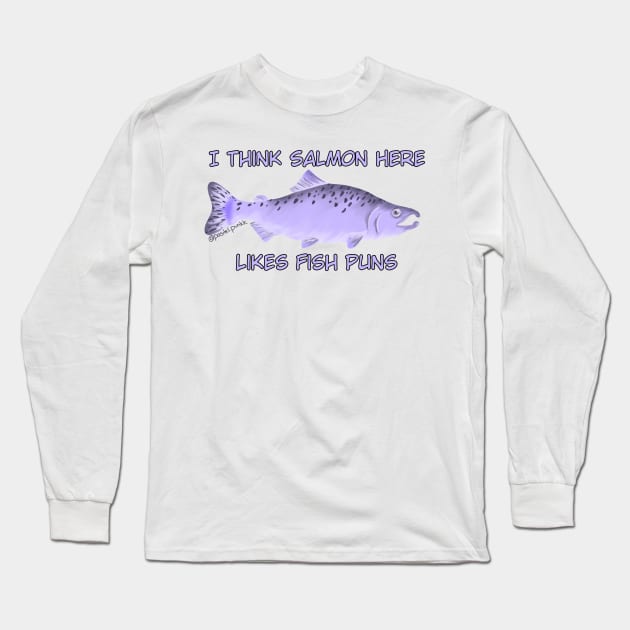 Salmon Pun Long Sleeve T-Shirt by Pastel.Punkk